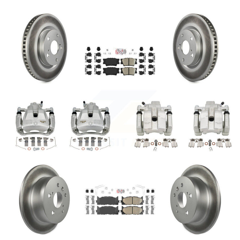 Front Rear Brake Caliper Coat Rotors Ceramic Pad Kit (10Pc) For Toyota Camry Lexus ES350 KCG-101764N