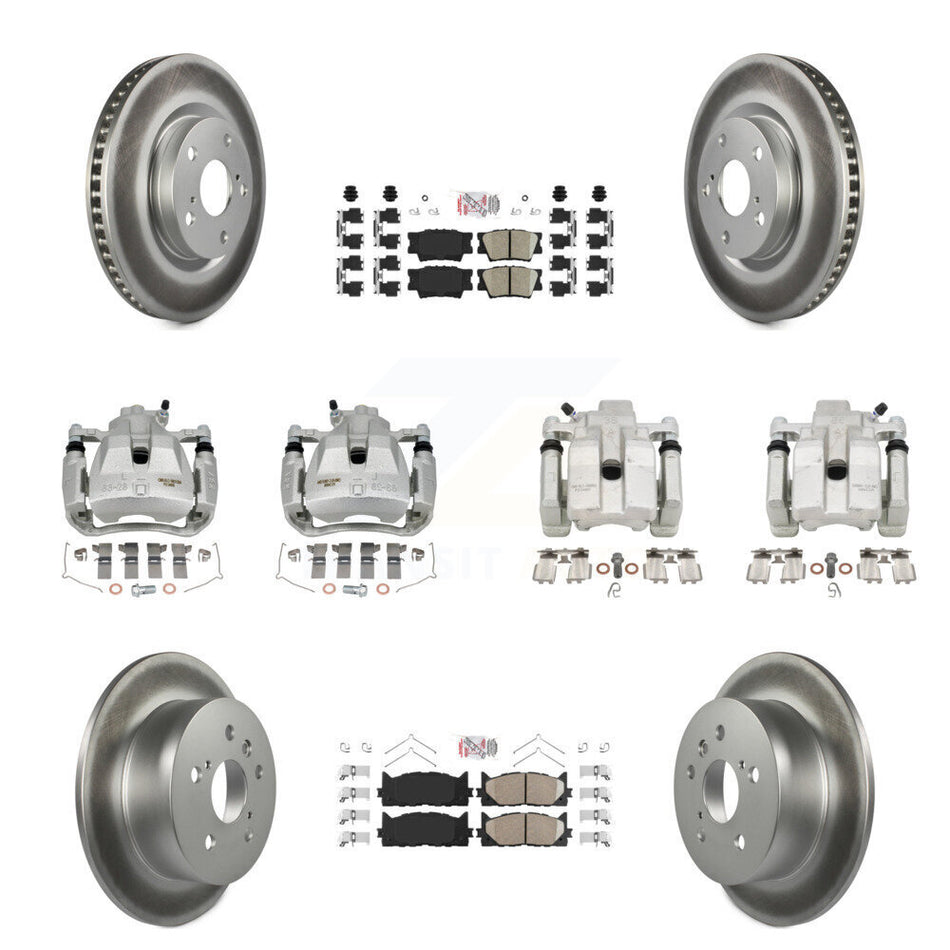 Front Rear Brake Caliper Coat Rotors Ceramic Pad Kit (10Pc) For Toyota Camry Lexus ES350 KCG-101765N