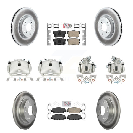Front Rear Brake Caliper Coat Rotor And Ceramic Pad Kit (10Pc) For Honda Civic Acura ILX KCG-101794N