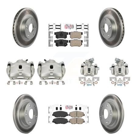Front Rear Brake Caliper Coat Rotors Ceramic Pad Kit (10Pc) For 2014-2015 Acura ILX 2.0L KCG-101813N