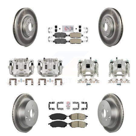 Front Rear Brake Caliper Coat Rotors & Ameribrakes Pad Kit (10Pc) For Nissan Murano QX70 KCG-101835N