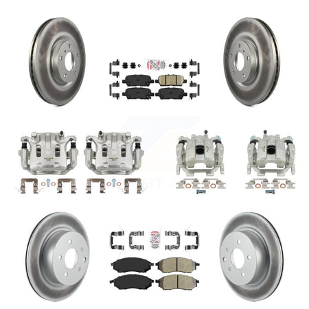 Front Rear Brake Caliper Coat Rotor Ameribrakes Pad Kit (10Pc) For INFINITI G37 QX50 G25 KCG-101844N