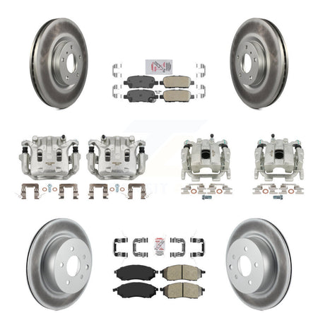 Front Rear Brake Caliper Coat Rotor Ameribrakes Pad Kit (10Pc) For INFINITI G37 QX50 G25 KCG-101851N
