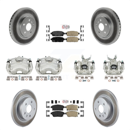 Front Rear Disc Brake Caliper Coated Rotors And Ceramic Pads Kit (10Pc) For 2013-2017 Buick Encore Chevrolet Trax KCG-101892N by Transit Auto