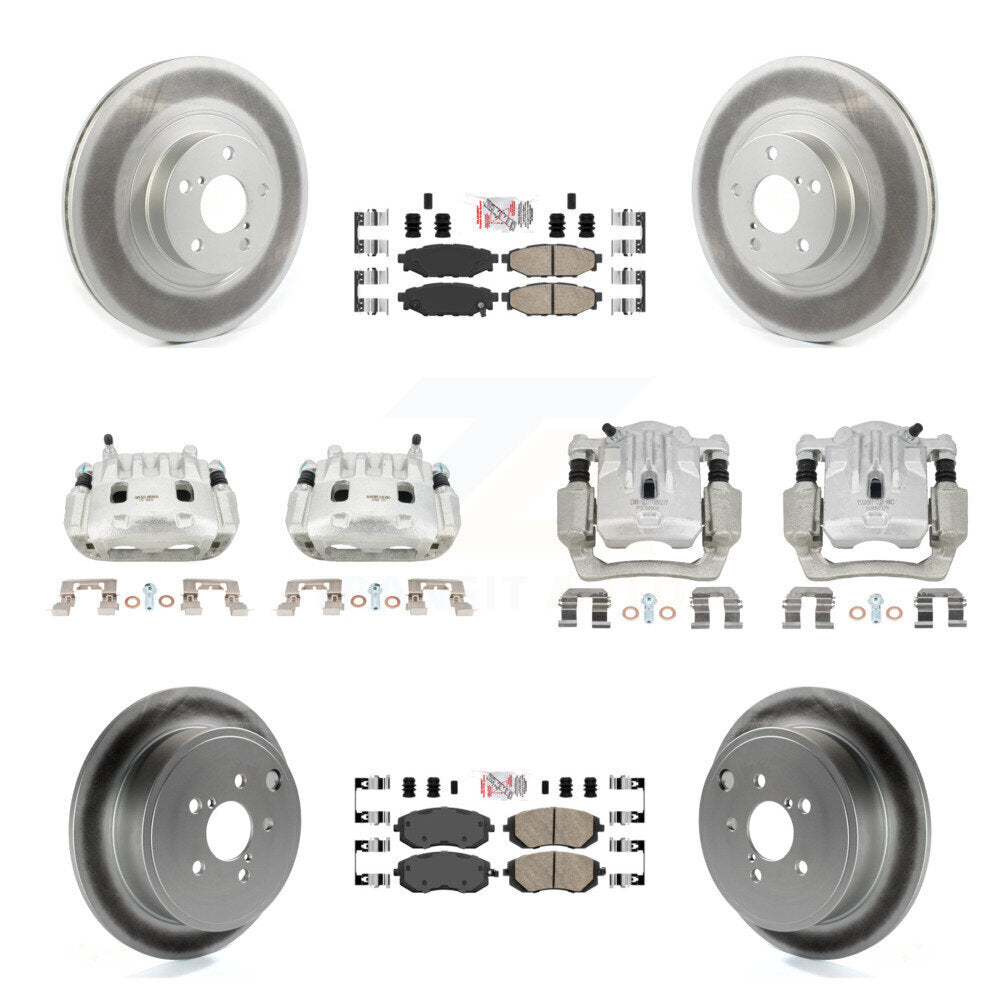 Front Rear Brake Caliper Coat Rotor And Ceramic Pad Kit (10Pc) For Subaru Outback Legacy KCG-101898N