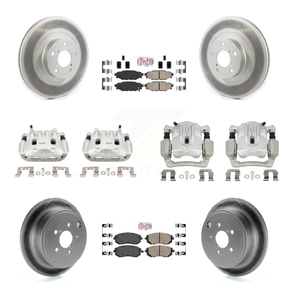 Front Rear Brake Caliper Coat Rotor And Ceramic Pad Kit (10Pc) For Subaru Outback Legacy KCG-101899N