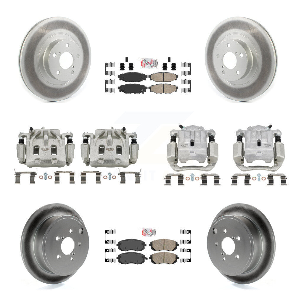 Front Rear Disc Brake Caliper Coated Rotors And Ceramic Pad Kit (10Pc) For Subaru Legacy KCG-101903N