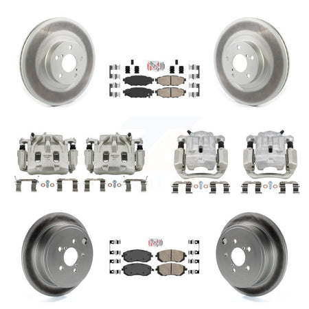 Front Rear Disc Brake Caliper Coated Rotors And Ceramic Pad Kit (10Pc) For Subaru Legacy KCG-101903N