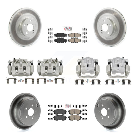 Front Rear Disc Brake Caliper Coated Rotors And Ceramic Pad Kit (10Pc) For Subaru Legacy KCG-101904N