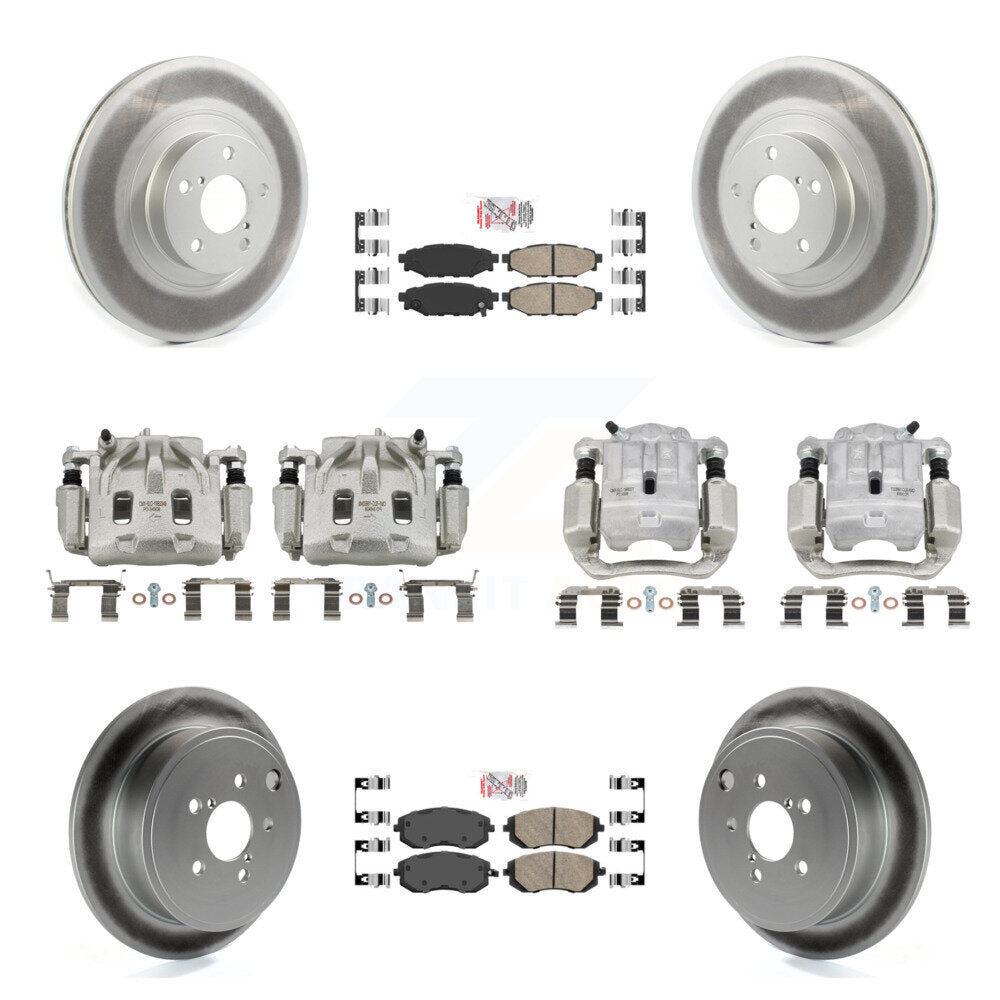 Front Rear Disc Brake Caliper Coated Rotors And Ceramic Pad Kit (10Pc) For Subaru Legacy KCG-101905N