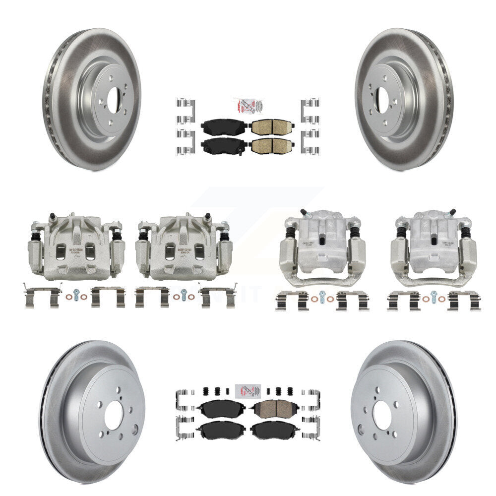 Front Rear Brake Caliper Coat Rotor And Ceramic Pad Kit (10Pc) For Subaru Outback Legacy KCG-101906N