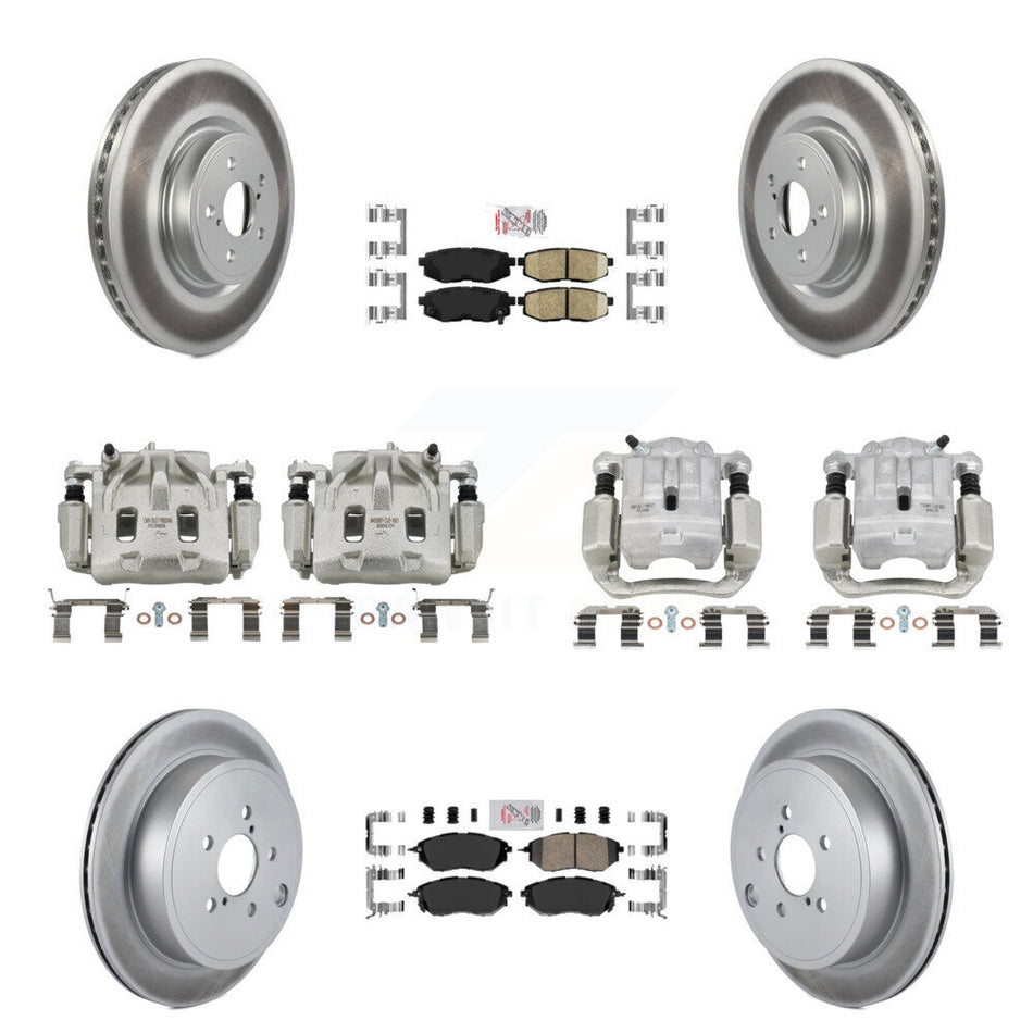 Front Rear Brake Caliper Coat Rotor And Ceramic Pad Kit (10Pc) For Subaru Outback Legacy KCG-101906N