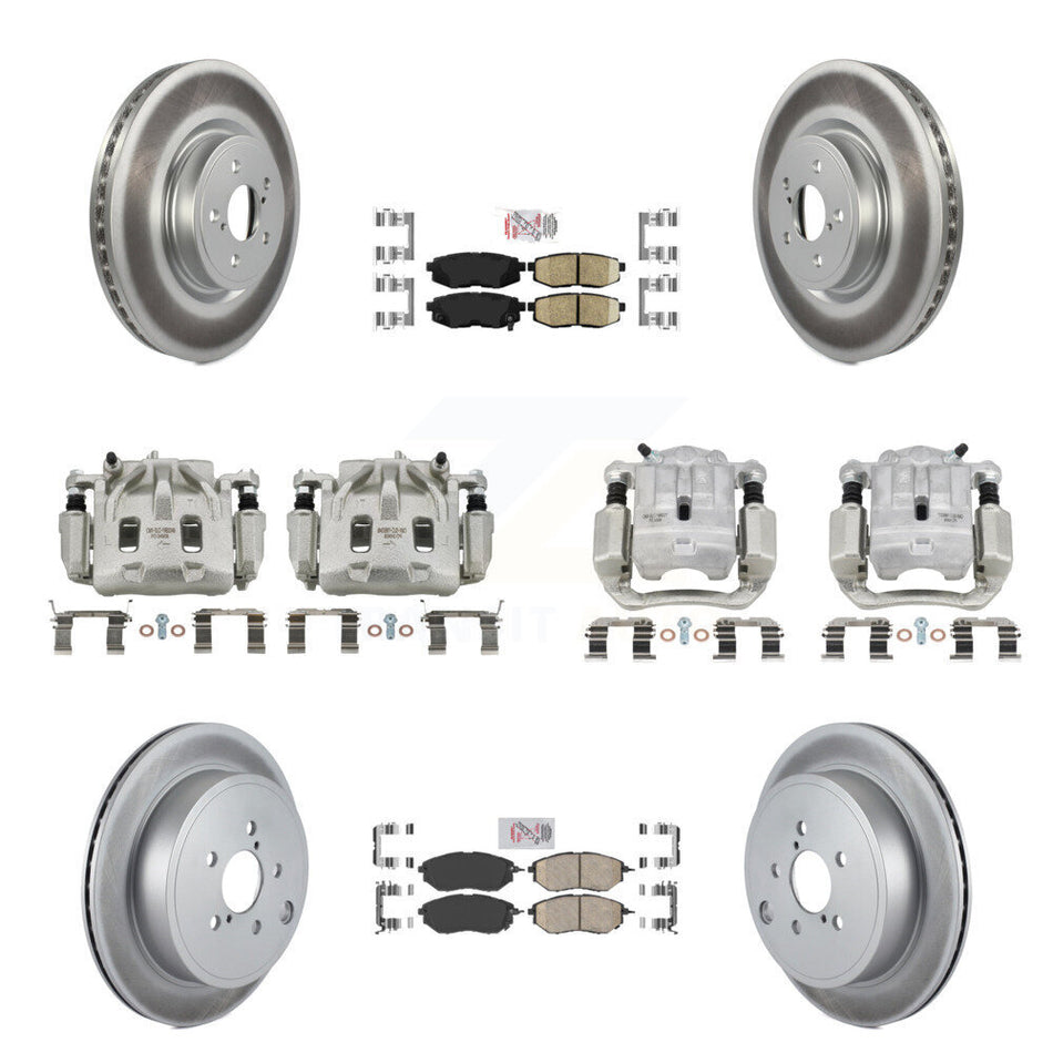 Front Rear Brake Caliper Coat Rotor And Ceramic Pad Kit (10Pc) For Subaru Outback Legacy KCG-101907N