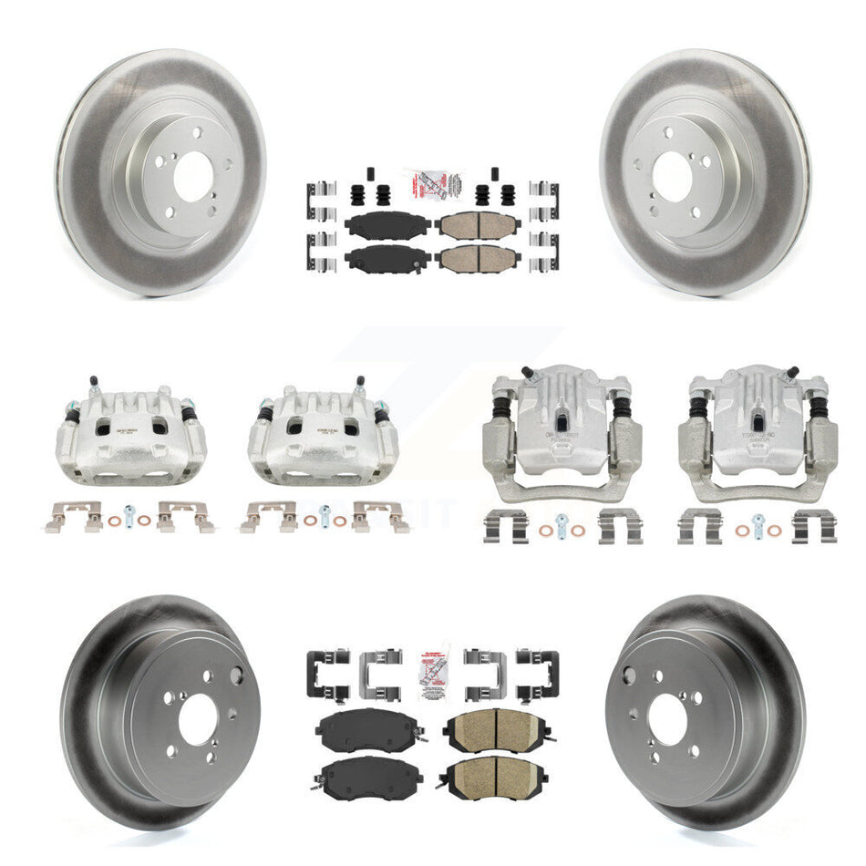 Front Rear Brake Caliper Coat Rotor And Ceramic Pad Kit (10Pc) For Subaru Outback Legacy KCG-101909N
