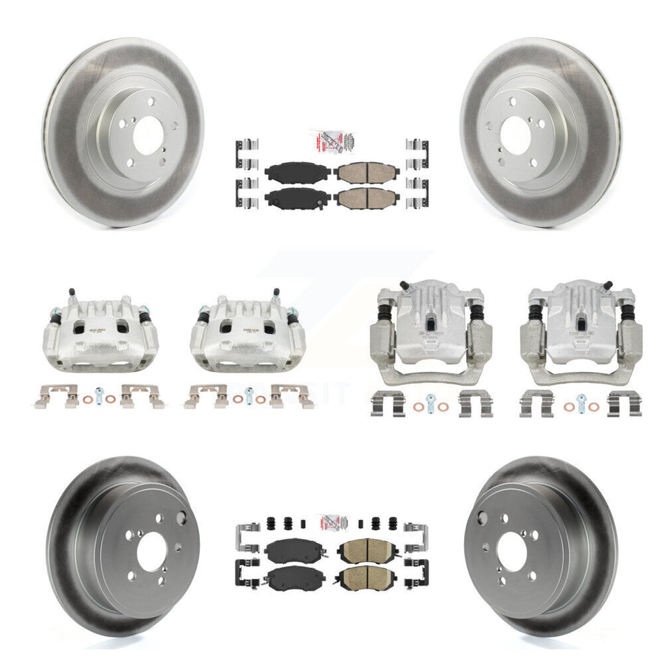 Front Rear Brake Caliper Coat Rotor And Ceramic Pad Kit (10Pc) For Subaru Outback Legacy KCG-101910N