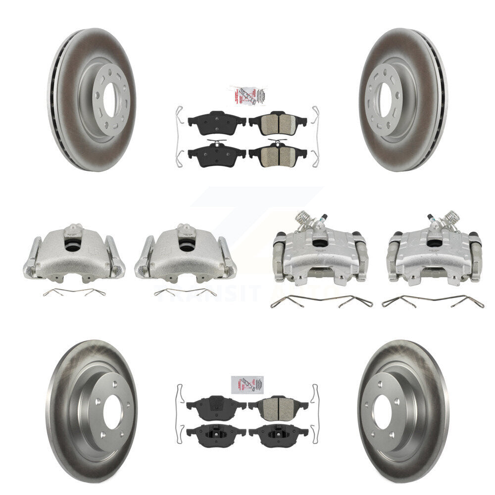 Front Rear Disc Brake Caliper Coated Rotors And Ameribrakes Pads Kit (10Pc) For Mazda 5 KCG-101917N