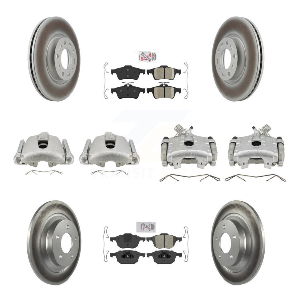 Front Rear Disc Brake Caliper Coated Rotors And Ameribrakes Pads Kit (10Pc) For Mazda 5 KCG-101917N
