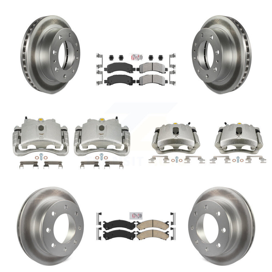 Front Rear Disc Brake Caliper Coated Rotors And PADSMATERIAL Pads Kit (10Pc) For Chevrolet Express 2500 GMC Savana KCG-101931N
