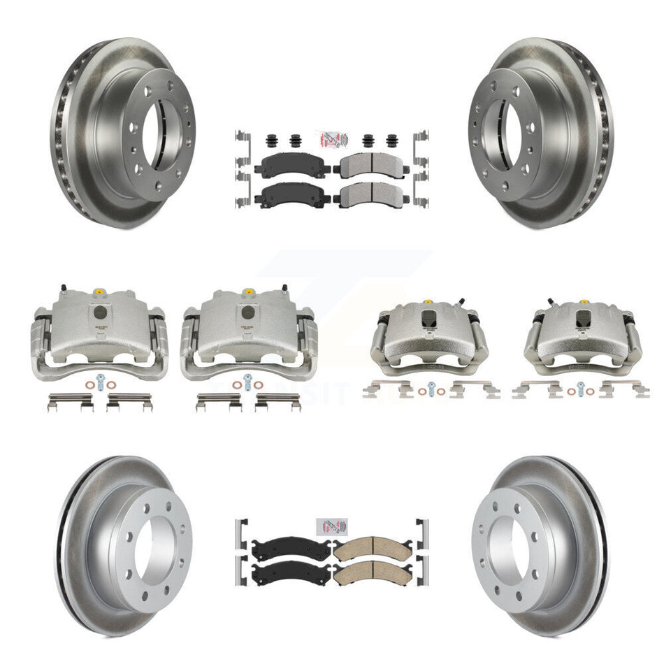 Front Rear Disc Brake Caliper Coated Rotors And PADSMATERIAL Pads Kit (10Pc) For Chevrolet Express 2500 GMC Savana KCG-101932N