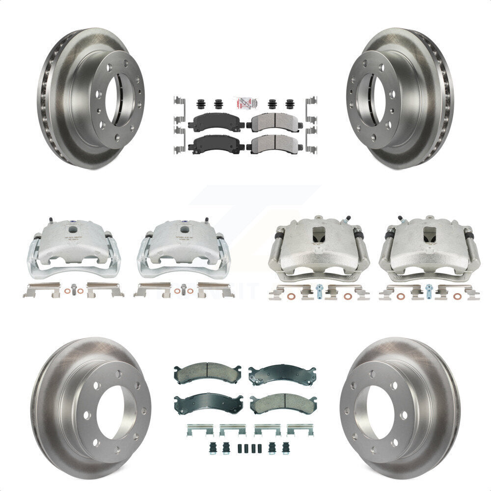 Front Rear Disc Brake Caliper Coated Rotors And Semi-Metallic Pads Kit (10Pc) For Chevrolet Express 2500 GMC Savana KCG-101933N by Transit Auto