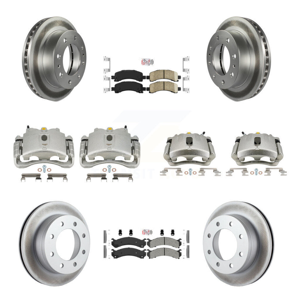 Front Rear Disc Brake Caliper Coated Rotors And PADSMATERIAL Pads Kit (10Pc) For Chevrolet Express 2500 GMC Savana KCG-101935N