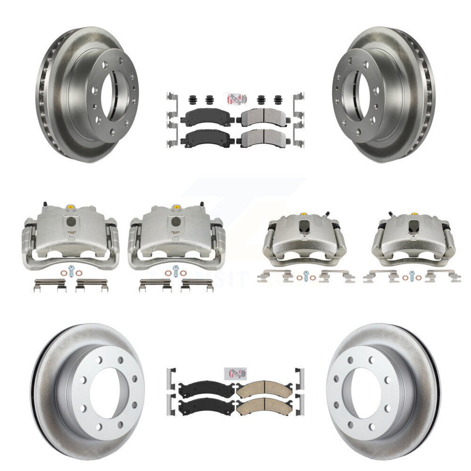 Front Rear Disc Brake Caliper Coated Rotors And PADSMATERIAL Pads Kit (10Pc) For Chevrolet Express 2500 GMC Savana KCG-101939N