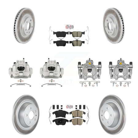 Front Rear Brake Caliper Coat Rotor & Ameribrakes Pad Kit (10Pc) For Ford Fusion Lincoln KCG-101942N