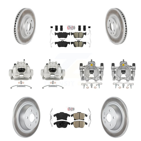 Front Rear Brake Caliper Coat Rotor & Ameribrakes Pad Kit (10Pc) For Ford Fusion Lincoln KCG-101943N