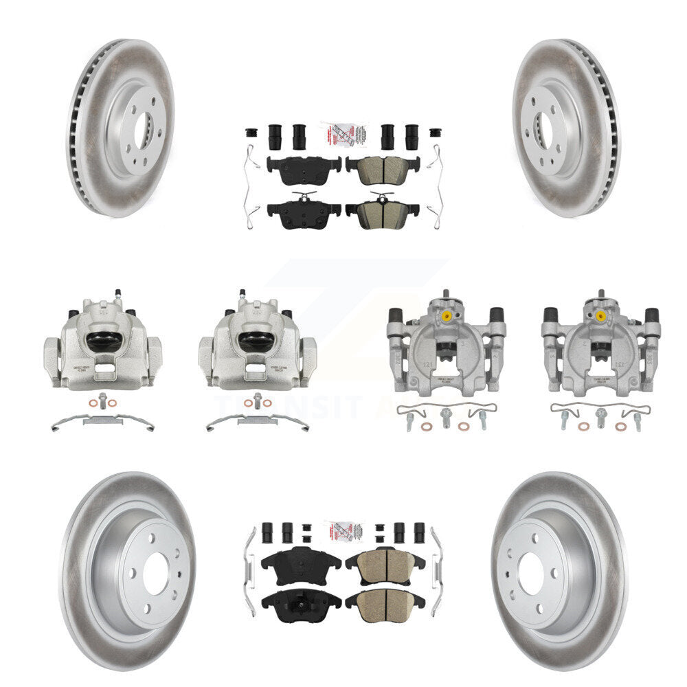 Front Rear Brake Caliper Coat Rotor & Ameribrakes Pad Kit (10Pc) For Ford Fusion Lincoln KCG-101944N