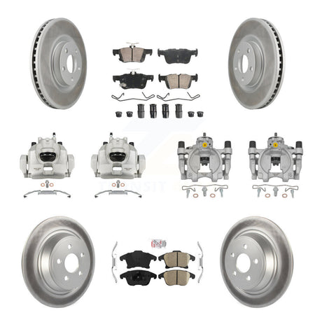 Front Rear Disc Brake Caliper Coated Rotors And Ceramic Pads Kit (10Pc) For KCG-101951N