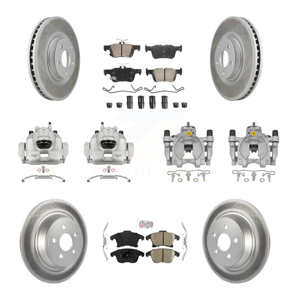 Front Rear Disc Brake Caliper Coated Rotors And Ceramic Pads Kit (10Pc) For KCG-101951N