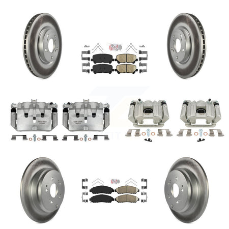 Front Rear Disc Brake Caliper Coated Rotors And Ceramic Pad Kit (10Pc) For Acura MDX ZDX KCG-101970N