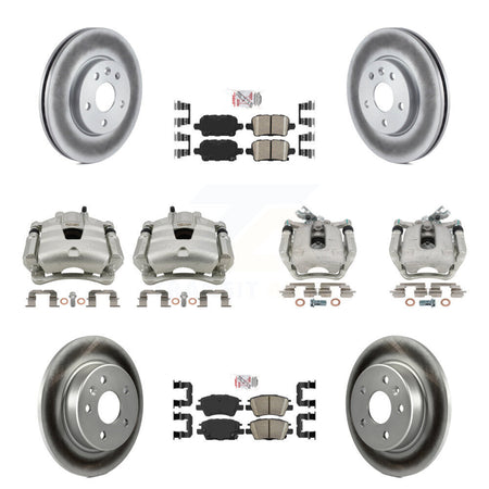 Front Rear Disc Brake Caliper Coat Rotors And Ceramic Pad Kit (10Pc) For Chevrolet Cruze KCG-101991N