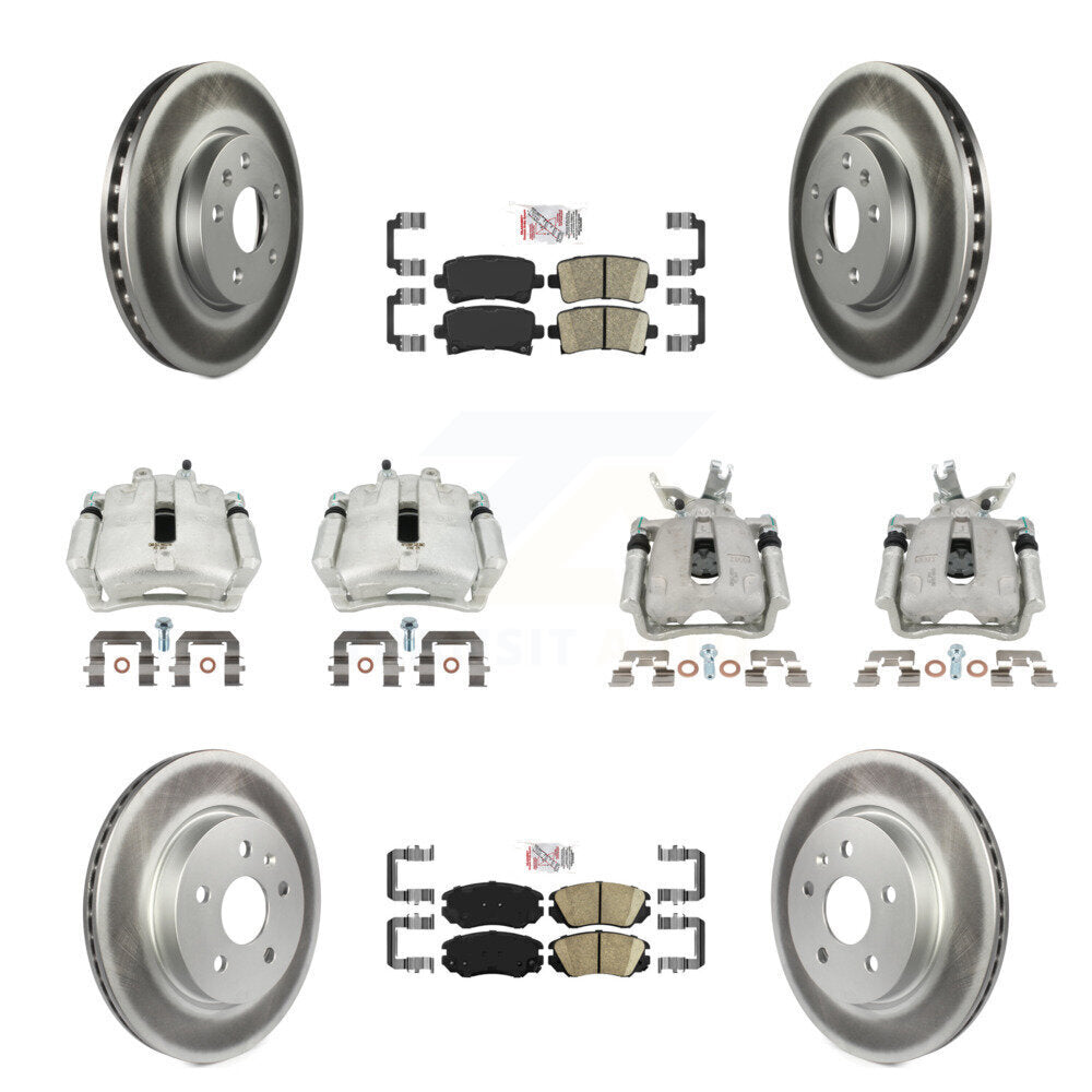 Front Rear Brake Caliper Coat Rotors Ceramic Pad Kit (10Pc) For Chevrolet Malibu Limited KCG-101992N