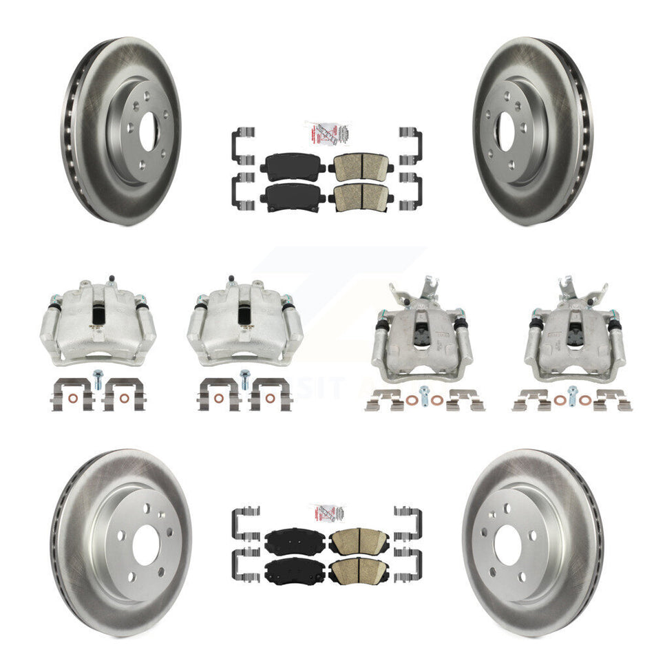 Front Rear Brake Caliper Coat Rotors Ceramic Pad Kit (10Pc) For Chevrolet Malibu Limited KCG-101992N
