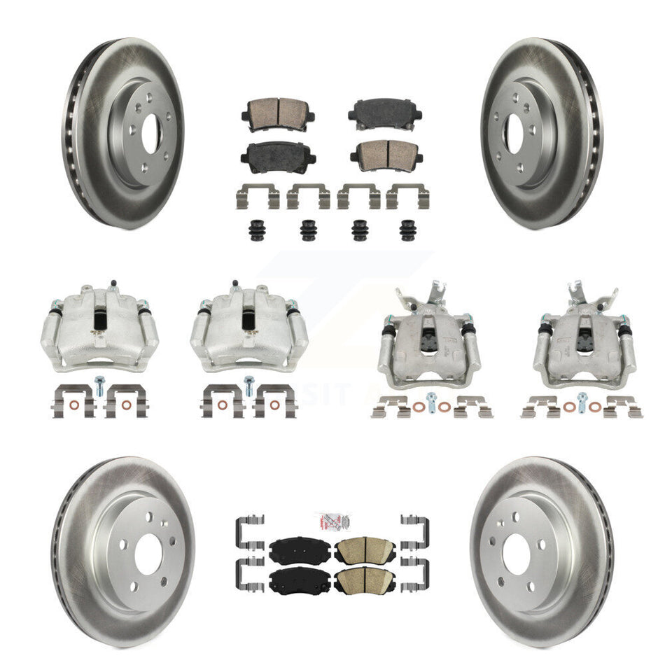 Front Rear Brake Caliper Coat Rotors Ceramic Pad Kit (10Pc) For Chevrolet Malibu Limited KCG-101994N