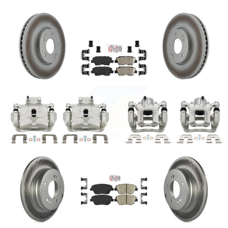 Front Rear Brake Caliper Coat Rotors Ceramic Pad Kit (10Pc) For 2014 Hyundai Sonata 2.0L KCG-102000N