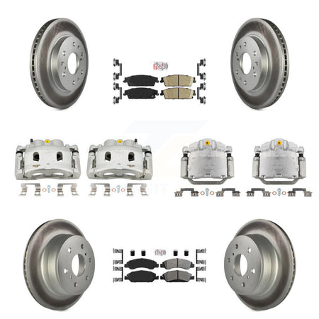 Front Rear Brake Caliper Coat Rotors Ameribrakes Pad Kit (10Pc) For Chevrolet GMC Sierra KCG-102039N