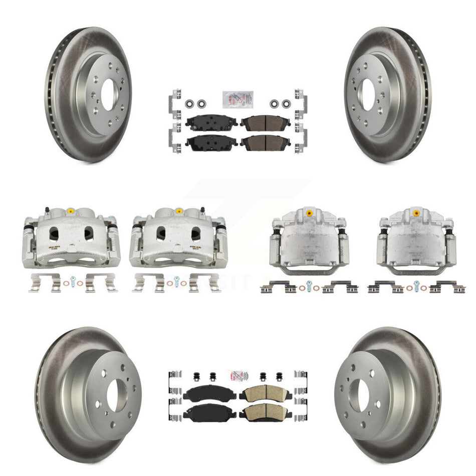 Front Rear Brake Caliper Coat Rotor Ameribrakes Pad Kit (10Pc) For GMC Sierra 1500 Tahoe KCG-102043N