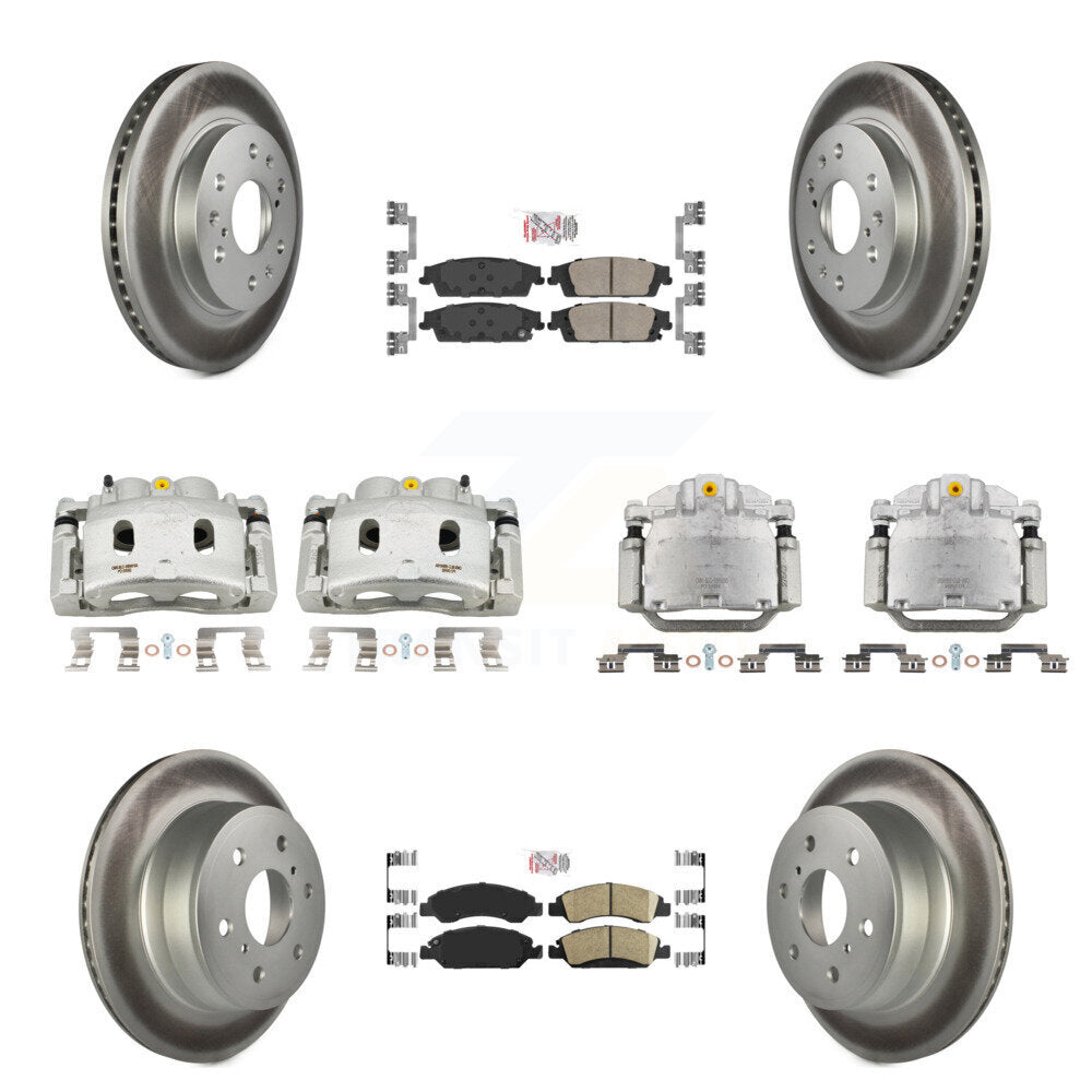 Front Rear Brake Caliper Coat Rotor Ceramic Pad Kit (10Pc) For GMC Sierra 1500 Chevrolet KCG-102047N