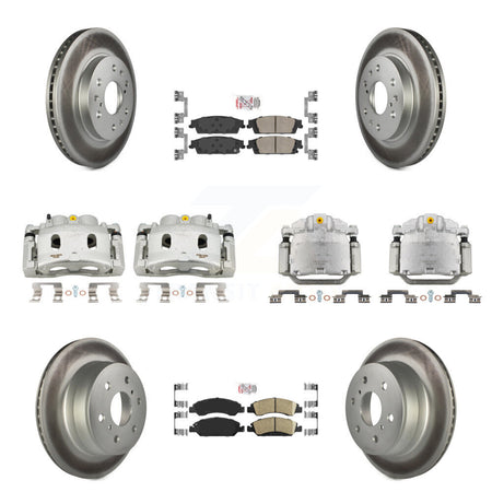 Front Rear Brake Caliper Coat Rotor Ceramic Pad Kit (10Pc) For GMC Sierra 1500 Chevrolet KCG-102047N