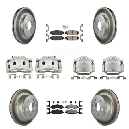 Front Rear Brake Caliper Coat Rotor Ameribrakes Pad Kit (10Pc) For GMC Sierra 1500 Tahoe KCG-102048N
