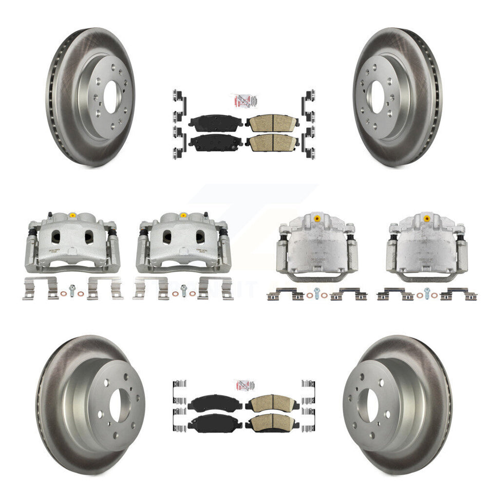 Front Rear Brake Caliper Coat Rotors Ceramic Pad Kit (10Pc) For Chevrolet Silverado 1500 KCG-102057N