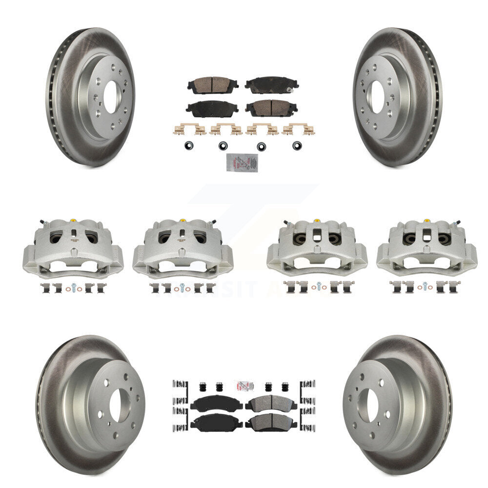 Front Rear Brake Caliper Coat Rotor Ameribrakes Pad Kit (10Pc) For Chevrolet Suburban HD KCG-102061N