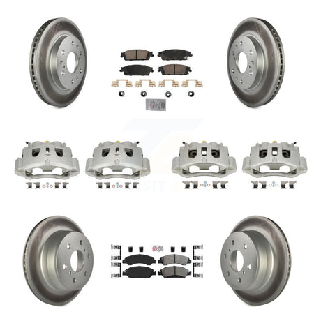 Front Rear Brake Caliper Coat Rotor Ameribrakes Pad Kit (10Pc) For Chevrolet Suburban HD KCG-102061N