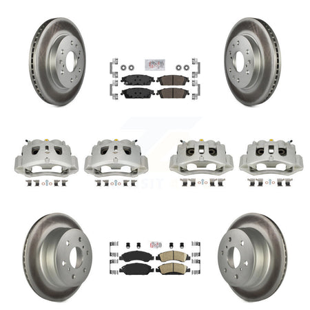 Front Rear Brake Caliper Coat Rotor Ameribrakes Pad Kit (10Pc) For Chevrolet Suburban HD KCG-102062N