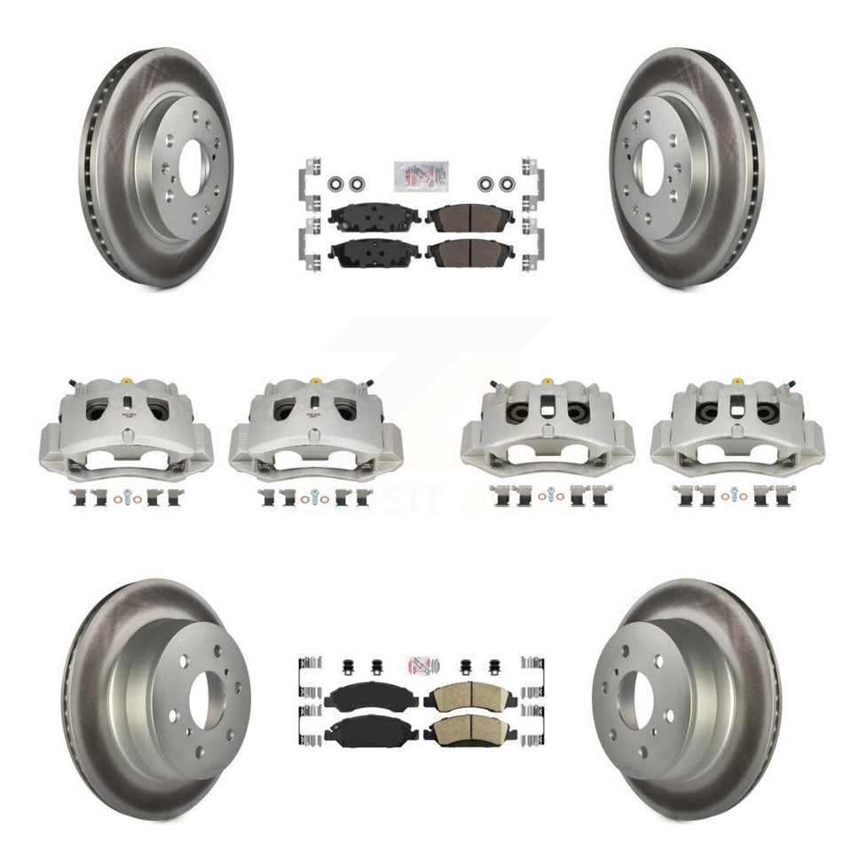 Front Rear Brake Caliper Coat Rotor Ameribrakes Pad Kit (10Pc) For Chevrolet Suburban HD KCG-102062N