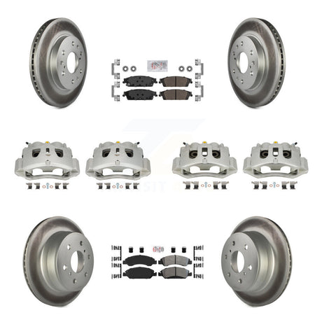 Front Rear Brake Caliper Coat Rotors Semi-Metallic Pad Kit (10Pc) For Chevrolet Suburban KCG-102064N