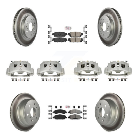 Front Rear Brake Caliper Coat Rotor Ameribrakes Pad Kit (10Pc) For Chevrolet Suburban HD KCG-102067N
