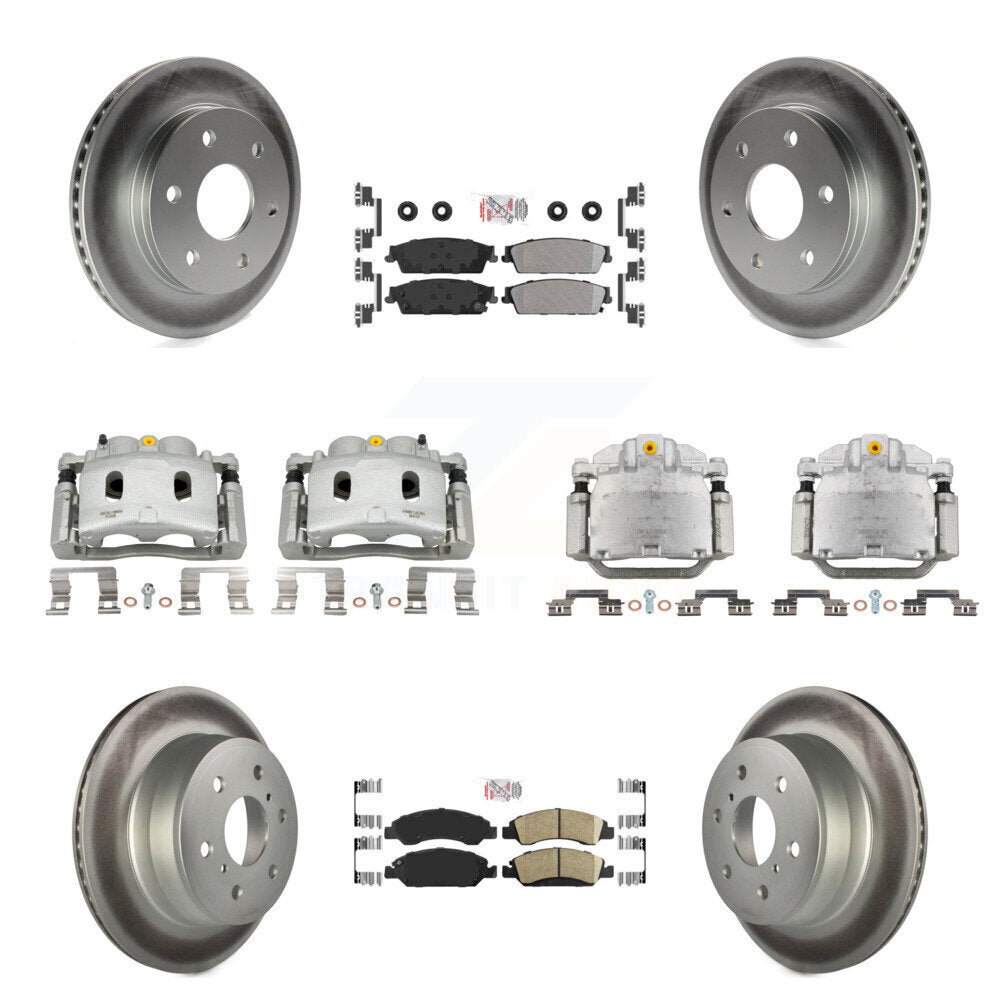 Front Rear Disc Brake Caliper Coat Rotors Ameribrakes Pad Kit (10Pc) For GMC Sierra 1500 KCG-102091N